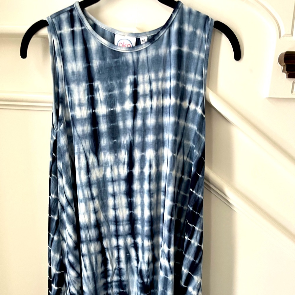 NWT OKO lifestyle Navy Tie-dye dress